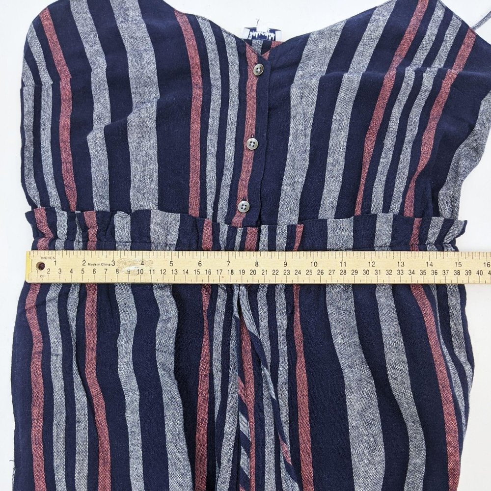 Splendid Linen Striped Jumpsuit NEW M Navy Pink NWT - Picture 8 of 12